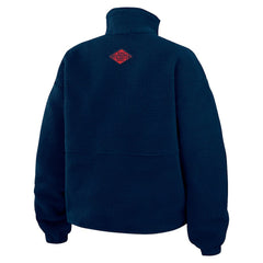New England Patriots WEAR by Erin Andrews Women's Polar Fleece Half-Zip Jacket - Navy - NFL