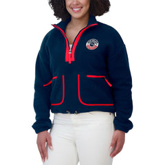 New England Patriots WEAR by Erin Andrews Women's Polar Fleece Half-Zip Jacket - Navy - NFL