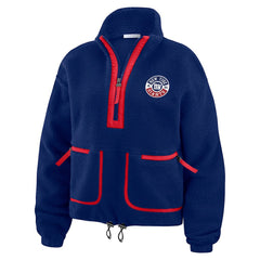 New York Giants WEAR by Erin Andrews Women's Polar Fleece Half-Zip Jacket - Royal - NFL