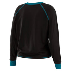 Jacksonville Jaguars WEAR by Erin Andrews Women's Tie-Front Long Sleeve Top - Black/Teal - NFL