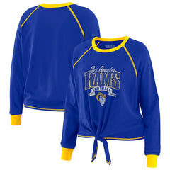 Los Angeles Rams WEAR by Erin Andrews Women's Tie-Front Long Sleeve Top - Royal/Gold - NFL