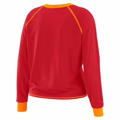 Tampa Bay Buccaneers WEAR by Erin Andrews Women's Tie-Front Long Sleeve Top - Red/Orange - NFL