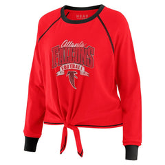 Atlanta Falcons WEAR by Erin Andrews Women's Tie-Front Long Sleeve Top - Red/Black - NFL