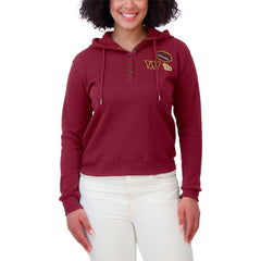 Washington Commanders WEAR by Erin Andrews Women's Waffle Hoodie Pullover Top - Burgundy - NFL
