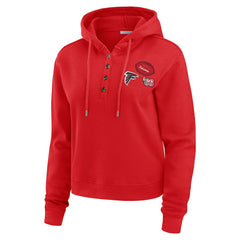 Atlanta Falcons WEAR by Erin Andrews Women's Waffle Hoodie Pullover Top - Scarlet - NFL