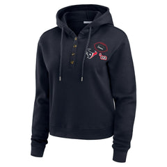 Houston Texans WEAR by Erin Andrews Women's Waffle Hoodie Pullover Top - Navy - NFL