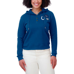 Indianapolis Colts WEAR by Erin Andrews Women's Waffle Hoodie Pullover Top - Blue - NFL