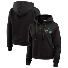 Jacksonville Jaguars WEAR by Erin Andrews Women's Waffle Hoodie Pullover Top - Black - NFL