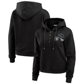 Las Vegas Raiders WEAR by Erin Andrews Women's Waffle Hoodie Pullover Top - Black - NFL