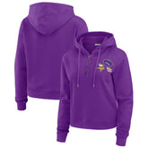 Minnesota Vikings WEAR by Erin Andrews Women's Waffle Hoodie Pullover Top - Purple - NFL