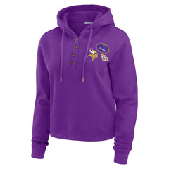 Minnesota Vikings WEAR by Erin Andrews Women's Waffle Hoodie Pullover Top - Purple - NFL