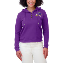 Minnesota Vikings WEAR by Erin Andrews Women's Waffle Hoodie Pullover Top - Purple - NFL
