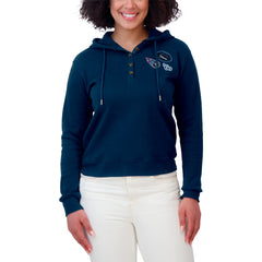 Tennessee Titans WEAR by Erin Andrews Women's Waffle Hoodie Pullover Top - Navy - NFL