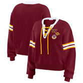 Washington Commanders WEAR by Erin Andrews Women's Lace-Up Pullover Sweatshirt - Burgundy - NFL