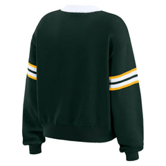 Green Bay Packers WEAR by Erin Andrews Women's Lace-Up Pullover Sweatshirt - Green - NFL
