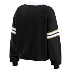 New Orleans Saints WEAR by Erin Andrews Women's Lace-Up Pullover Sweatshirt - Black - NFL