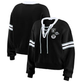 Las Vegas Raiders WEAR by Erin Andrews Women's Lace-Up Pullover Sweatshirt - Black - NFL