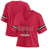 Arizona Cardinals WEAR by Erin Andrews Women's Color Block Boxy Modest Crop V-Neck T-Shirt - Cardinal - NFL