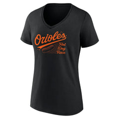 Baltimore Orioles Fanatics Women's Hot Dog Race V-Neck T-Shirt Discount