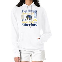 Golden State Warriors G-III 4Her by Carl Banks Women's Team Collage Graphic Fleece Pullover Hoodie White