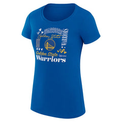 Golden State Warriors G-III 4Her by Carl Banks Women's Super-Slim Fit Lightweight Team Name Collage Graphic T-Shirt Royal