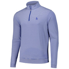 Los Angeles Dodgers Peter Millar Perth Sugar Stripe Performance Quarter-Zip Top for sale