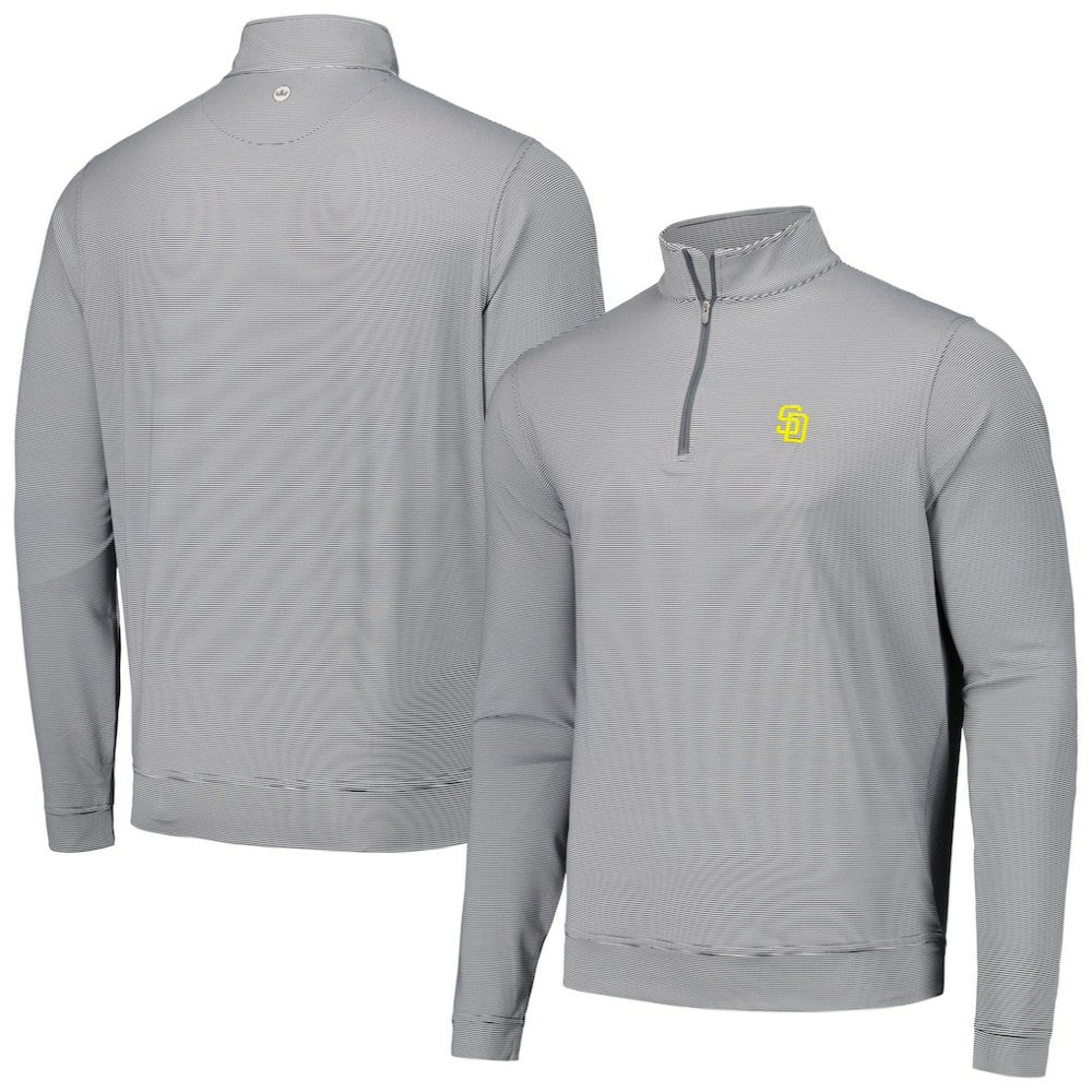 San Diego Padres Peter Millar Perth Sugar Stripe Performance Quarter-Zip Top Sale