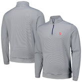 St. Louis Cardinals Peter Millar Perth Sugar Stripe Performance Quarter-Zip Top Outlet