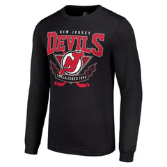 New Jersey Devils Starter Team Logo Graphic Long Sleeve T-Shirt - Black | NHL Lifestyle