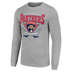Florida Panthers Starter '80s Inspired Team Logo Long Sleeve T-Shirt - Heather Gray | NHL near me