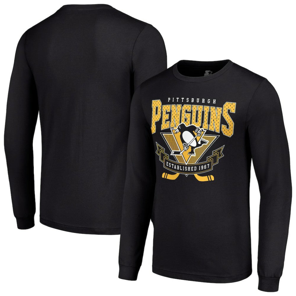Pittsburgh Penguins Starter Team Logo Graphic Long Sleeve T-Shirt - Black | NHL on sale