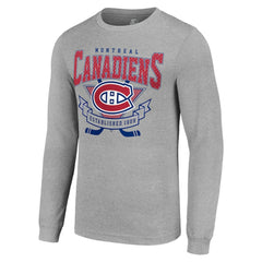 Montreal Canadiens Starter '80s Inspired Team Logo Long Sleeve T-Shirt - Heather Gray | NHL sale