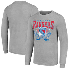 New York Rangers Starter '80s Inspired Team Logo Long Sleeve T-Shirt - Heather Gray | NHL online