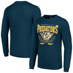 Nashville Predators Starter Team Logo Graphic Long Sleeve T-Shirt - Navy | NHL Lifestyle