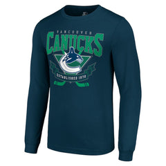 Vancouver Canucks Starter Team Logo Graphic Long Sleeve T-Shirt - Navy | NHL Lifestyle