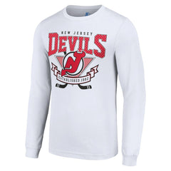 New Jersey Devils Starter Team Logo Graphic Long Sleeve T-Shirt - White | NHL near me