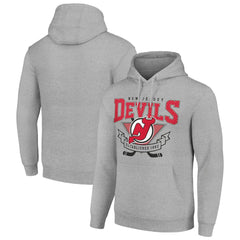 New Jersey Devils Starter Team Logo Graphic Fleece Tri-Blend Pullover Hoodie - Heather Gray | NHL on sale