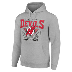 New Jersey Devils Starter Team Logo Graphic Fleece Tri-Blend Pullover Hoodie - Heather Gray | NHL on sale