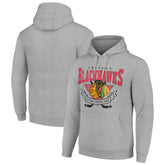 Chicago Blackhawks Starter Team Logo Graphic Fleece Tri-Blend Pullover Hoodie - Heather Gray | NHL on sale