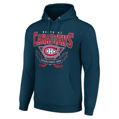 Montreal Canadiens Starter Team Logo Graphic Fleece Tri-Blend Pullover Hoodie - Navy | NHL on sale