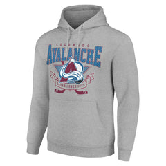 Colorado Avalanche Starter Team Logo Graphic Fleece Tri-Blend Pullover Hoodie - Heather Gray | NHL near me