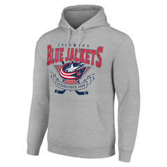Columbus Blue Jackets Starter Team Logo Graphic Fleece Tri-Blend Pullover Hoodie - Heather Gray | NHL near me