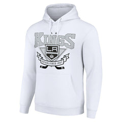 Los Angeles Kings Starter Team Logo Graphic Fleece Tri-Blend Pullover Hoodie - White | NHL Clearance