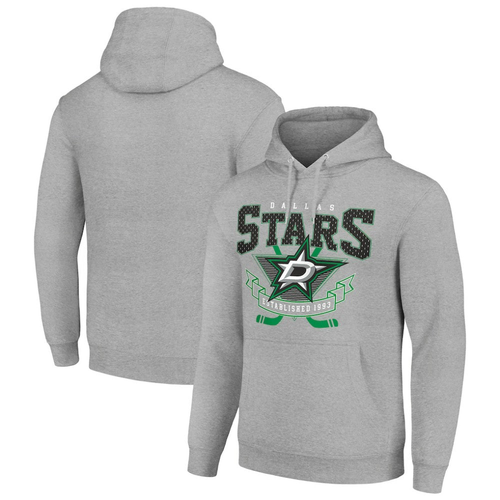 Dallas Stars Starter Team Logo Graphic Fleece Tri-Blend Pullover Hoodie - Heather Gray | NHL sale