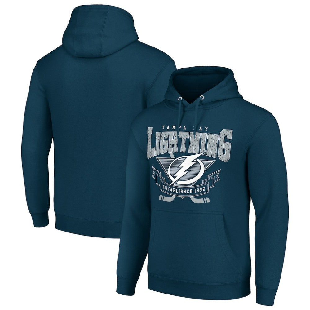 Tampa Bay Lightning Starter Team Logo Graphic Fleece Tri-Blend Pullover Hoodie - Navy | NHL near me