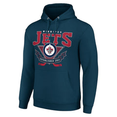 Winnipeg Jets Starter Team Logo Graphic Fleece Tri-Blend Pullover Hoodie - Navy | NHL discount