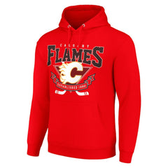 Calgary Flames Starter Team Logo Graphic Fleece Tri-Blend Pullover Hoodie - Red | NHL sale