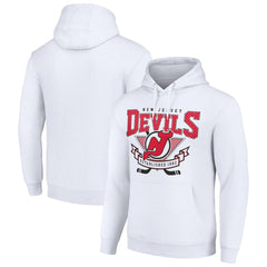 New Jersey Devils Starter Team Logo Graphic Fleece Tri-Blend Pullover Hoodie - White | NHL Lifestyle