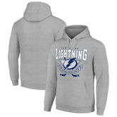 Tampa Bay Lightning Starter Team Logo Graphic Fleece Tri-Blend Pullover Hoodie - Heather Gray | NHL Clearance