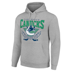 Vancouver Canucks Starter Team Logo Graphic Fleece Tri-Blend Pullover Hoodie - Heather Gray | NHL discount
